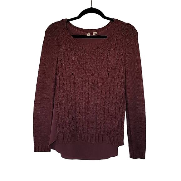 Anthro Moth Ella Cable Knit Layered Sweater, S - Picture 1 of 9
